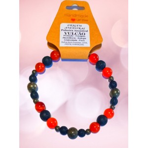 PULSEIRA ANCESTRAL - VULCÃO (C/ PEDRAS SEMI-PRECIOSAS)